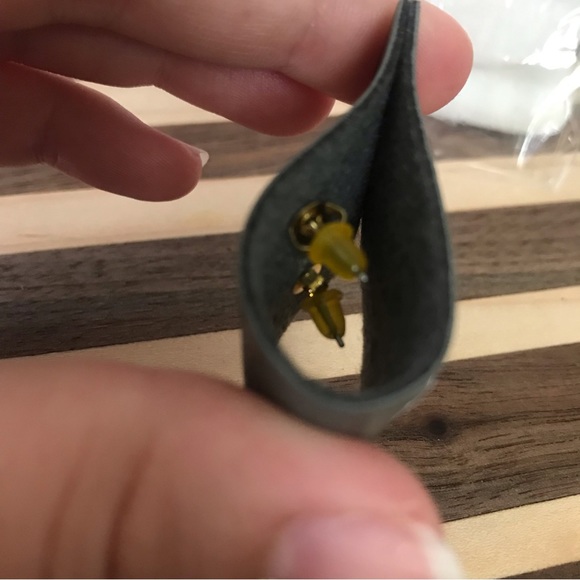 Tiny Gold Heart Stud Earrings - Picture 5 of 5